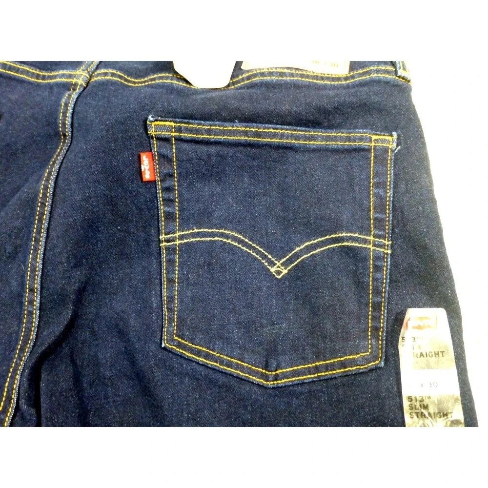Levis 513 Slim Straight Jeans 36x30 Dark Wash Denim Mens Pants New With Tags